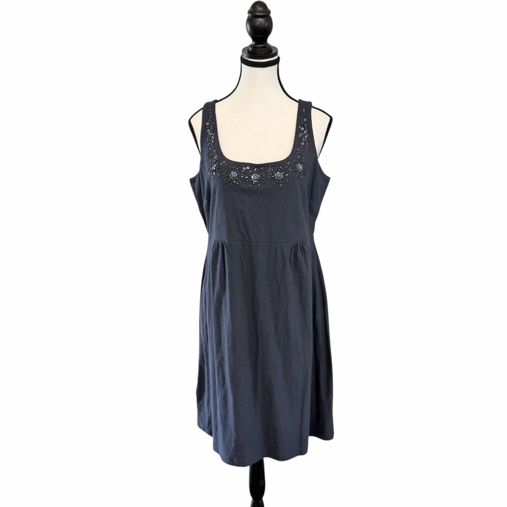 Tommy Bahama Ocean Blue Embellished Dress Beaded Neck Sleeveless L NWT - Picture 4 of 8